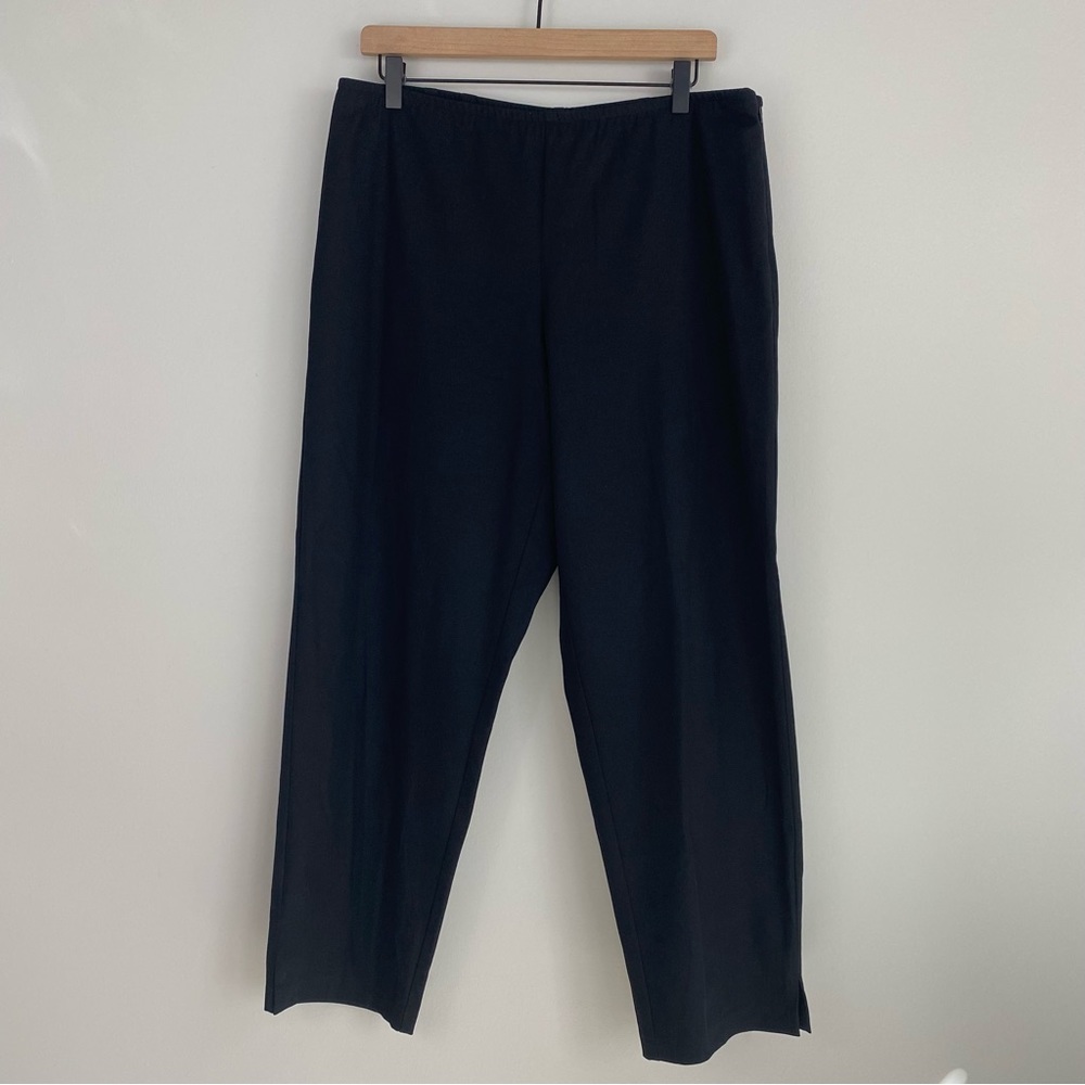 Eileen Fisher Black Organic Cotton Slim Pant